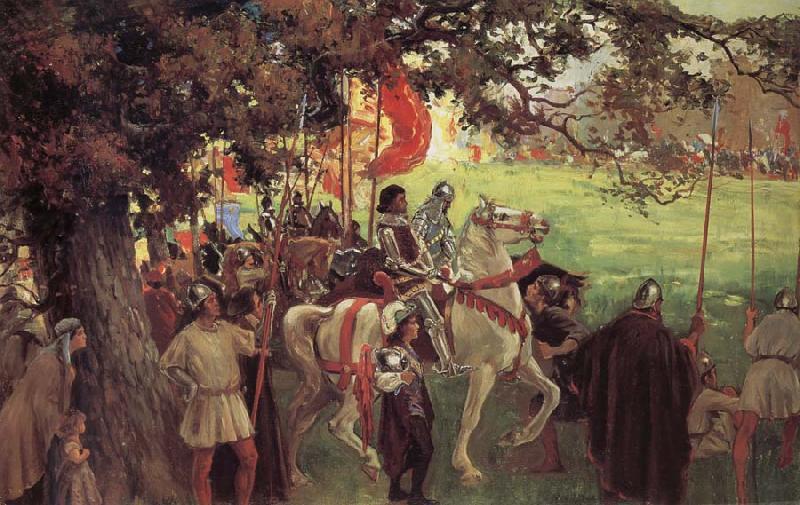 George Edmund Butler Knights Assembling, out of The White company of Arthur Conan Doyle Germany oil painting art